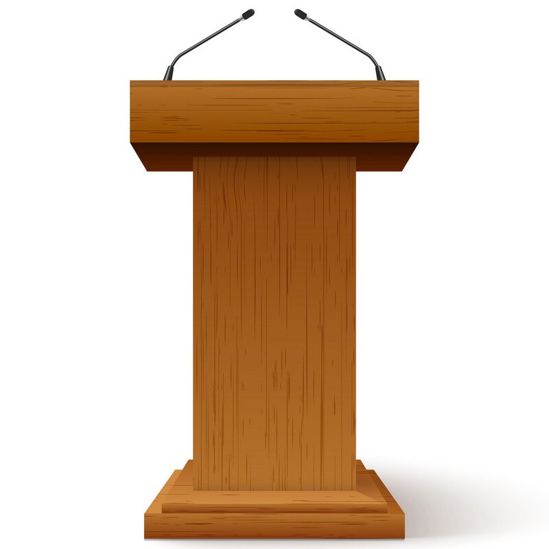 Speech Podium 1 Wood Podium